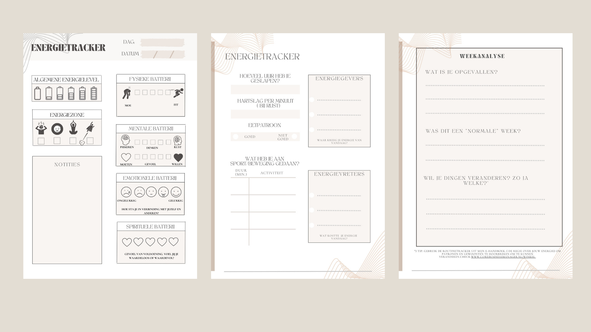productafbeelding printable energietracker